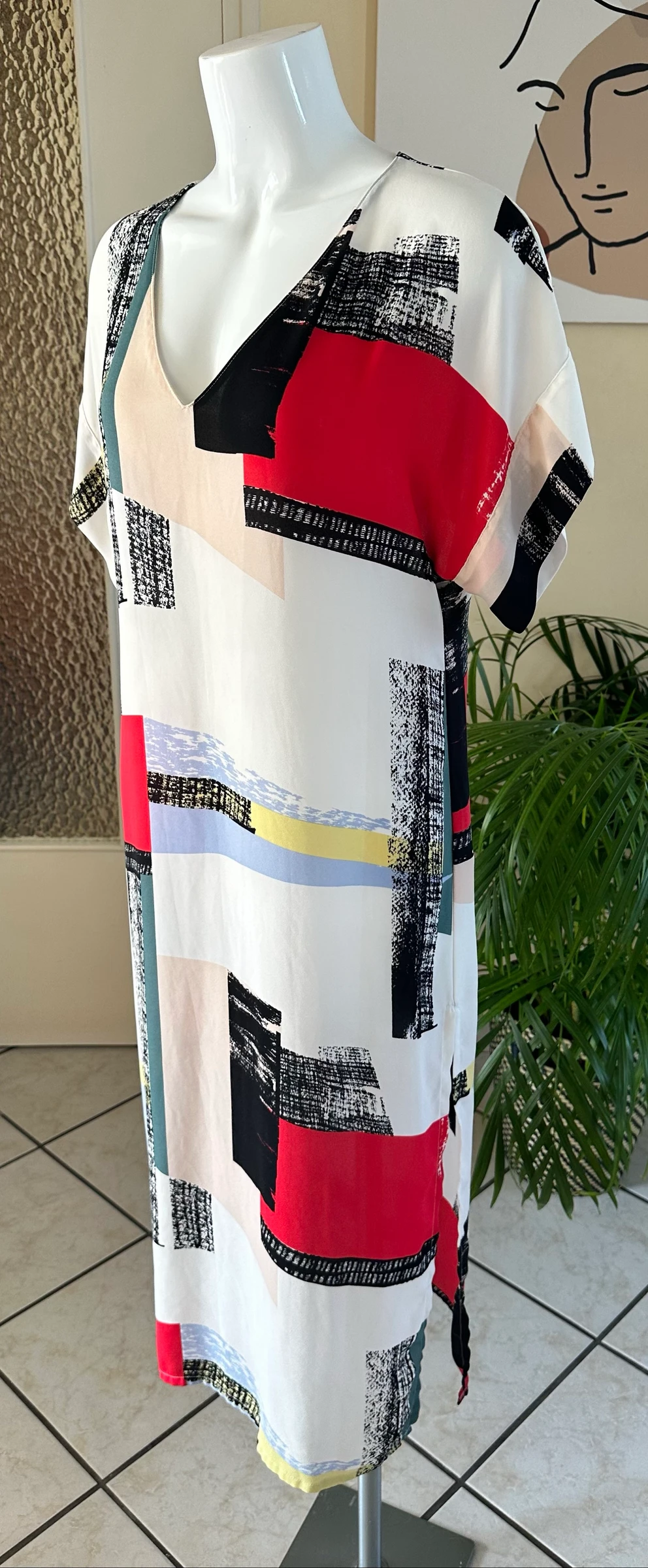 Babaton XS Midi Printed Loose Fit Dress – Impeccable Condition – photo 9